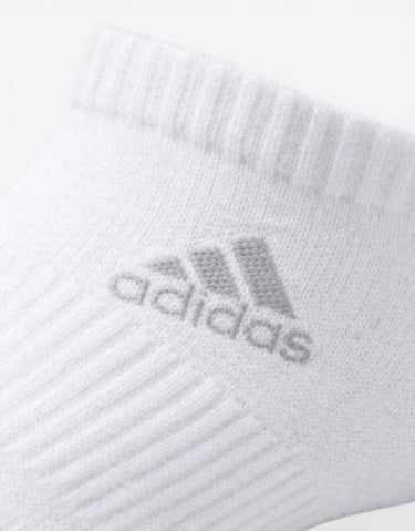 ADIDAS 3 Packs Cushioned Low-Cut Socks White