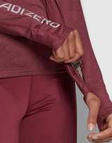ADIDAS Adizero 1/2 Zip Top Burgundy | MegaMall.bg