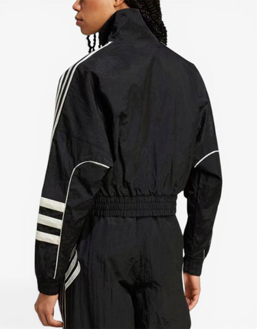 ADIDAS Atlanta Cut Line Loose Nylon Track Top Black