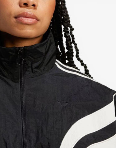 ADIDAS Atlanta Cut Line Loose Nylon Track Top Black