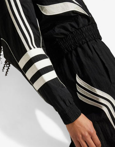 ADIDAS Atlanta Cut Line Loose Nylon Track Top Black