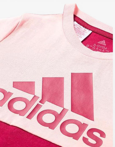 ADIDAS Colorblock Logo Tee Pink