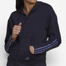 ADIDAS Essentials Loose Cut 3-Stripes Full-Zip Hoodie Navy Син XS | MegaMall.bg