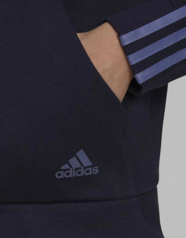 ADIDAS Essentials Loose Cut 3-Stripes Full-Zip Hoodie Navy | MegaMall.bg