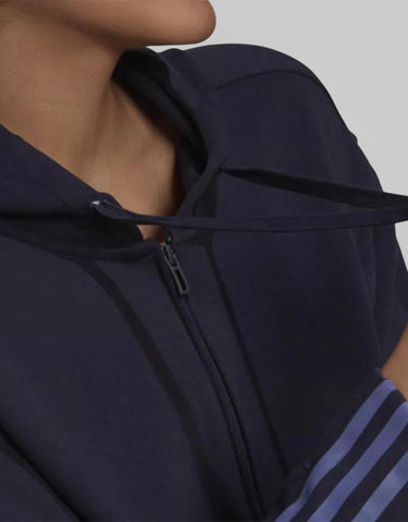 ADIDAS Essentials Loose Cut 3-Stripes Full-Zip Hoodie Navy | MegaMall.bg