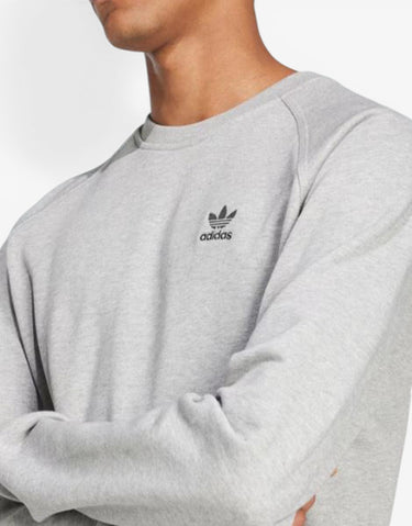 ADIDAS Essentials Trefoil French Terry Crew Sweatshirt Grey