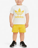 ADIDAS Originals Trefoil Shorts Tee Set White/Yellow Бял 62 | MegaMall.bg