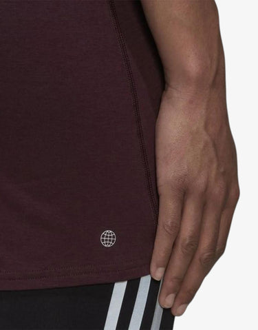 ADIDAS Run Icons Made With Nature Short Sleeve Tee Red