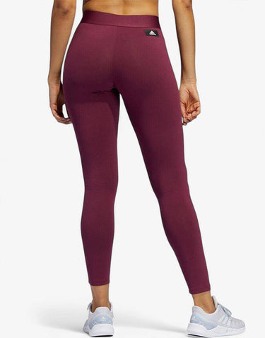 ADIDAS Sportswear Holiday Shine Graphic Leggings Burgundy | MegaMall.bg