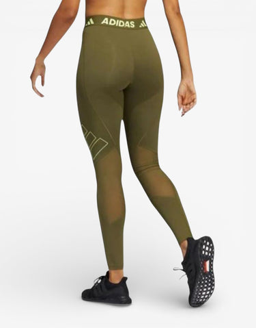 ADIDAS Techfit Logo Graphic Long Leggings Green | MegaMall.bg