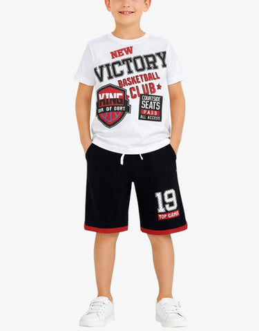 CHICCO Boys Shorts And Tee Set White/Black