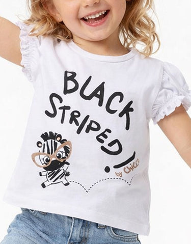 CHICCO Girls Knitted Tee White Printed