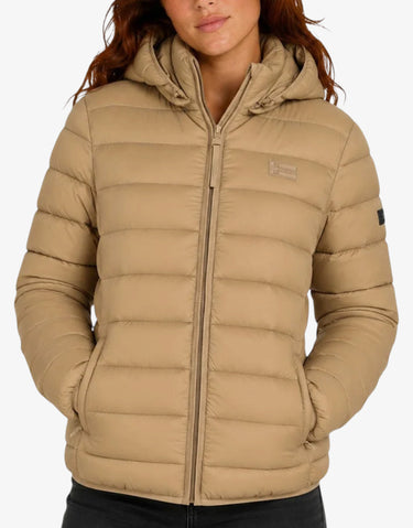 GEOGRAPHICAL NORWAY Atichoko Puffer Hoodie Jacket Taupe