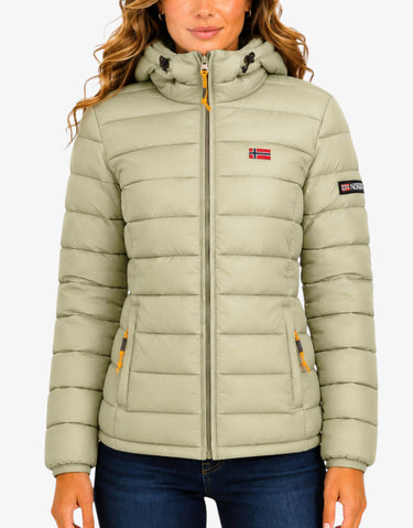 GEOGRAPHICAL NORWAY Atikolor Puffer Hoodie Jacket Sage