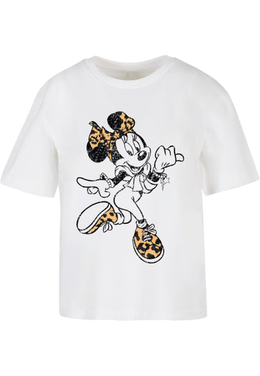 Merchcode Ladies Minnie Mouse Leo Tee Тениски бяло