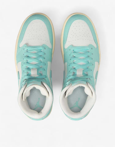 NIKE Air Jordan 1 Mid Shoes White/Blue | MegaMall.bg