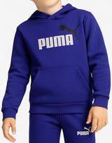 PUMA Essentials+ 2 Color Big Logo Hoodie Blue Син 140 | MegaMall.bg
