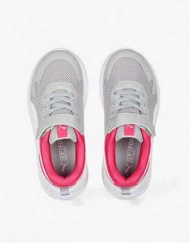 PUMA Evolve Run Mesh Alternative Closure Shoes Grey/Pink Jr | MegaMall.bg