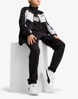 PUMA Poly Colorblock Tracksuit Black/White Черен 140 | MegaMall.bg