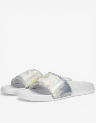 PUMA Popcat 20 Irridescent Slides White