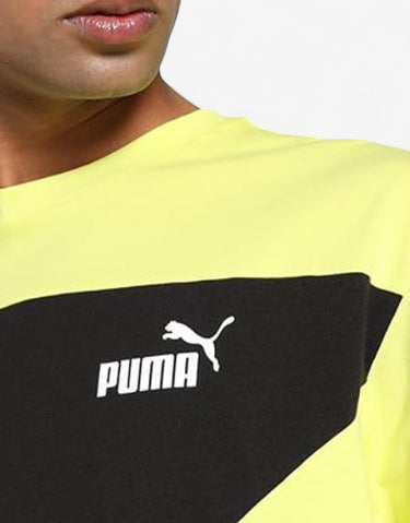 PUMA Power Colorblock Tee Yellow/Black | MegaMall.bg