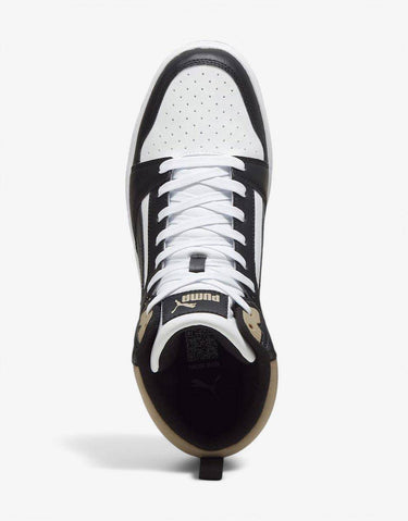 PUMA Rebound V6 Mid Shoes White/Black | MegaMall.bg