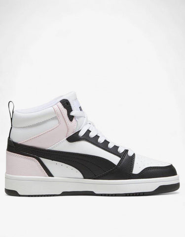PUMA Rebound V6 Mid Shoes White/Black/Pink | MegaMall.bg