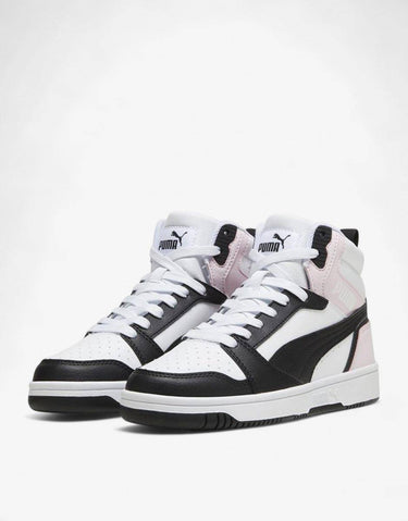 PUMA Rebound V6 Mid Shoes White/Black/Pink | MegaMall.bg