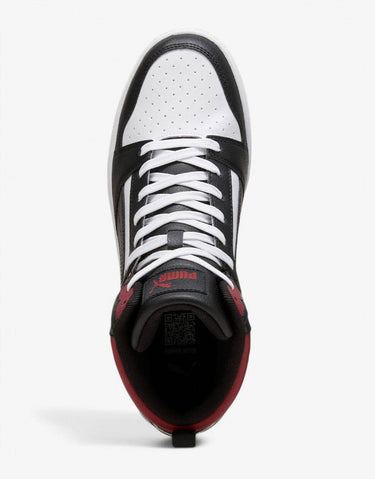 PUMA Rebound V6 Mid Shoes White/Black/Red | MegaMall.bg
