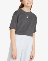 PUMA Relaxed Fit Youth Cropped Tee Grey G Сив 116 | MegaMall.bg