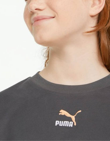 PUMA Relaxed Fit Youth Cropped Tee Grey G | MegaMall.bg