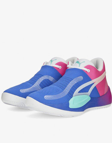 PUMA Rise Nitro Fadeaway Basketball Shoes Blue/Pink | MegaMall.bg