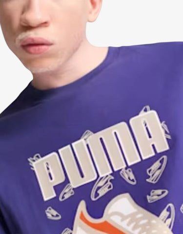 PUMA Sneaker Logo Graphic Tee Blue