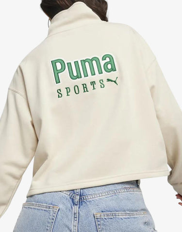 PUMA Team Half-Zip Crew Top Beige