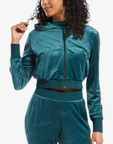 REEBOK Classics Energy Q4 Velour Full-Zip Hoodie Teal Тюркоаз 2XL | MegaMall.bg