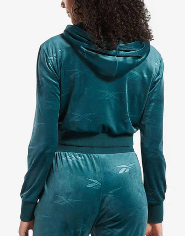 REEBOK Classics Energy Q4 Velour Full-Zip Hoodie Teal | MegaMall.bg