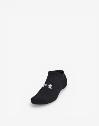 UNDER ARMOUR 3-Packs Training Cotton No Show Socks Black