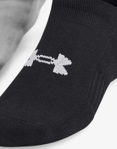 UNDER ARMOUR 3-Packs Training Cotton No Show Socks Black