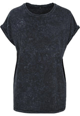 Ladies Acid Washed Extended Shoulder Tee
