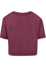 Ladies Acid Washed Cropped Tee