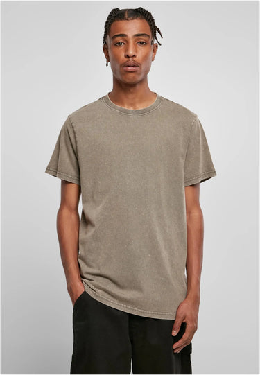 Acid Washed Round Neck Tee
