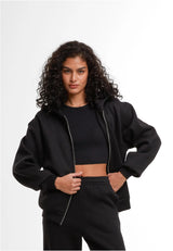 Ladies Loose Fit Zip Hoody