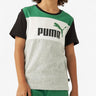 PUMA Essentials+ Colorblock Tee Grey/Green Сив 140 | MegaMall.bg